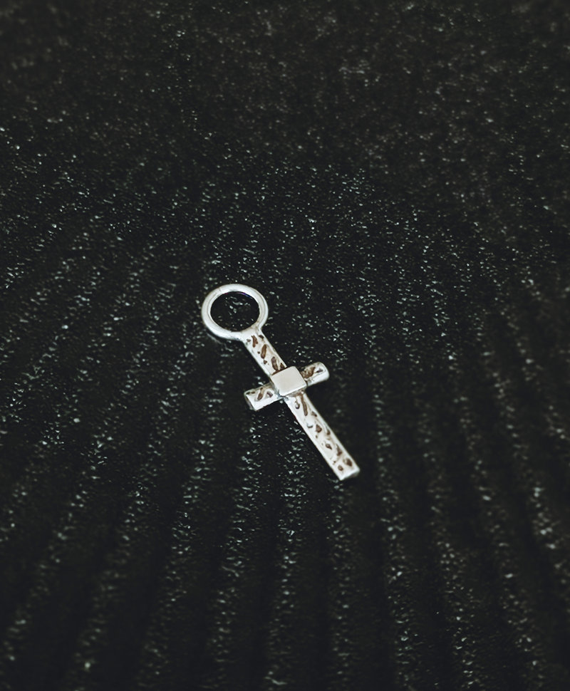 Charm de Boucle d'Oreille Argent Croix pour Hommes Tenchi