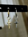 Silber Ohrring Charm Kreuz Herren Tenchi