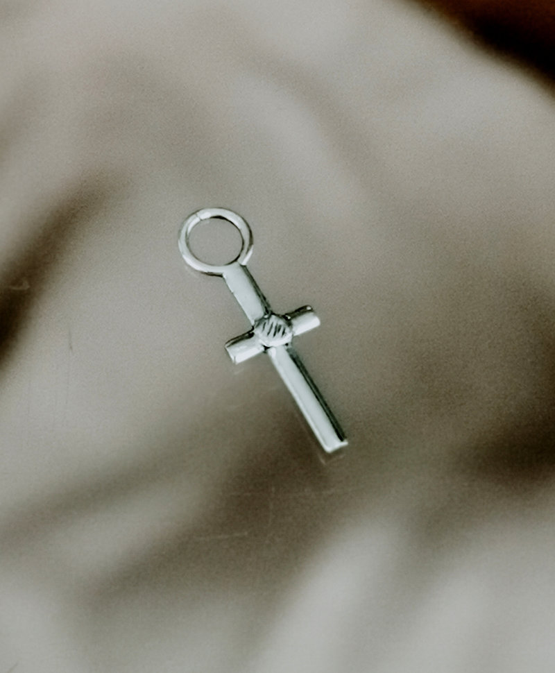 Silber Ohrring Charm Kreuz Herren Benci