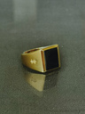 Gold Plated Men's Signet Ring With Onyx Adofo