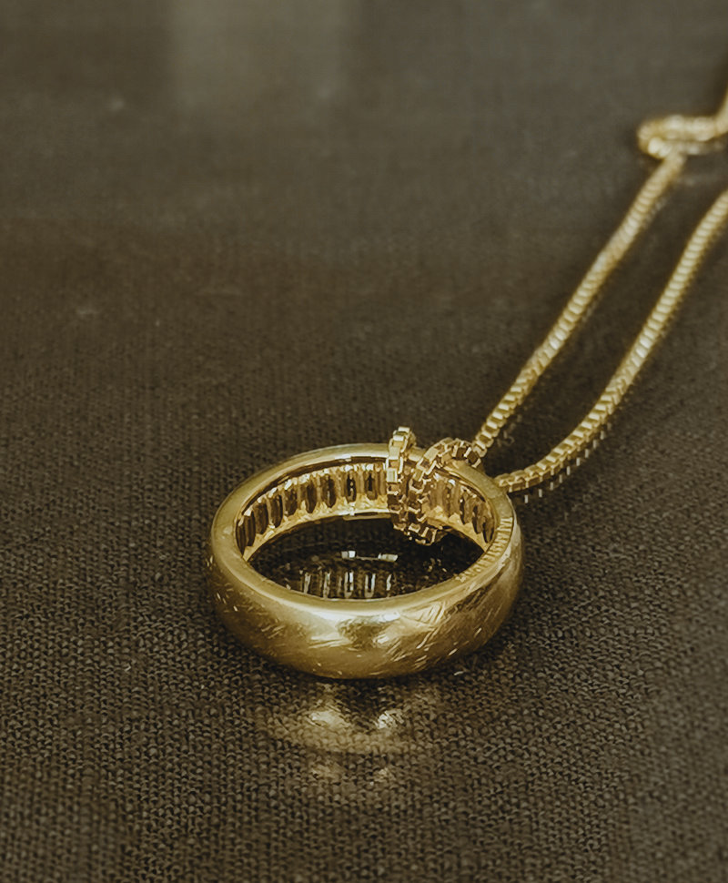 Gold Plated Men's Ring Pendant Eiko