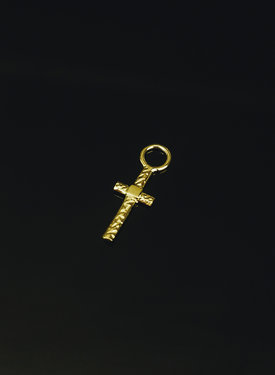 Vergoldeter Ohrring Charm Kreuz Herren Tenchi