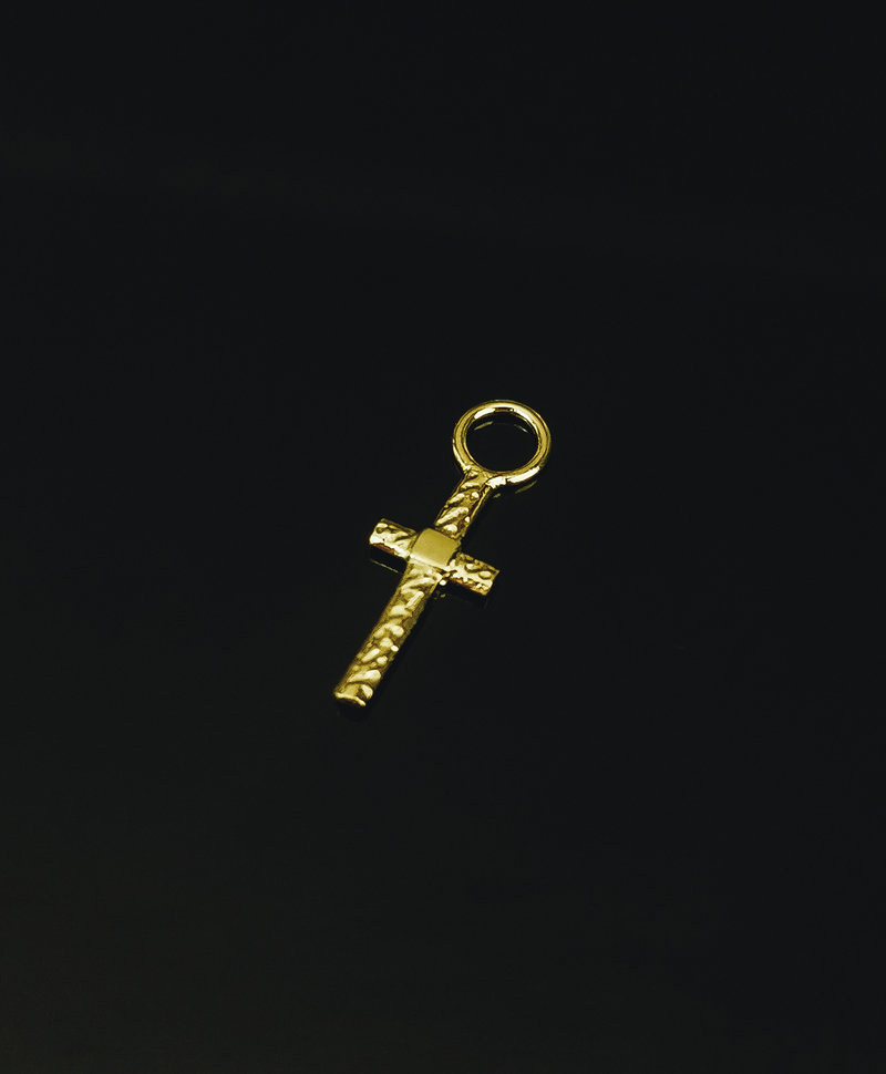 Gold Plated Cross Earring Charm Men Tenchi