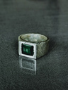 Zilveren Heren Ring Met Groene Steen Kisho