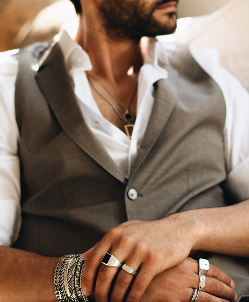 Silver Men's Ring With Morse Code Benedikt