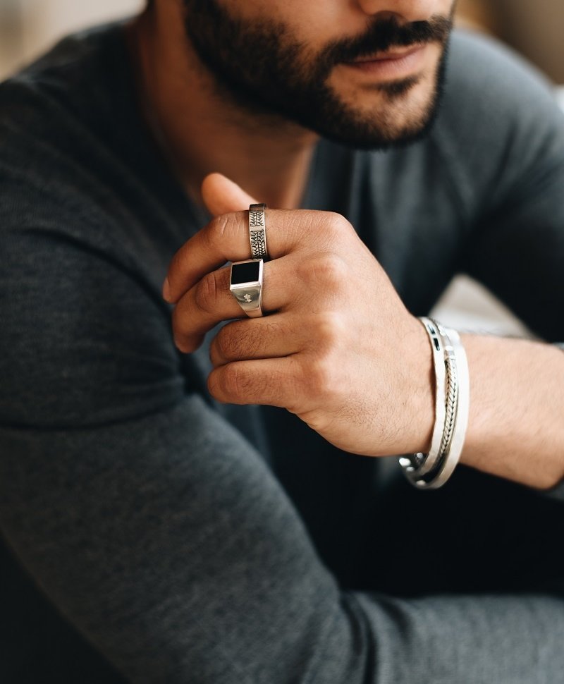 Silver Braided Men's Ring Angus