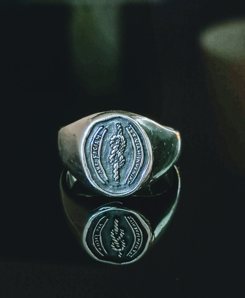 Silver Men's Signet Ring With Symbol Vibodh - Taj Amsterdam