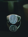 Silberner Herren-Siegelring mit Symbol Vibodh