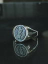 Silver Men's Signet Ring With Symbol Vibodh