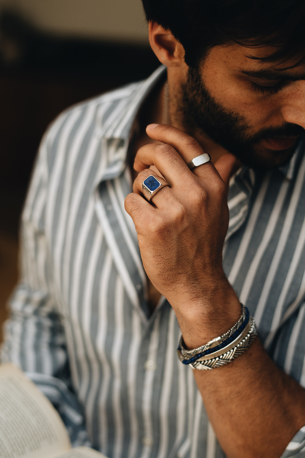 Signet ring sales with stone