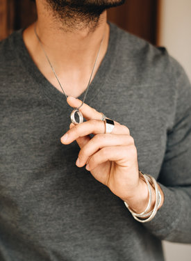 Pendentif Bague Argent pour Hommes Eiko