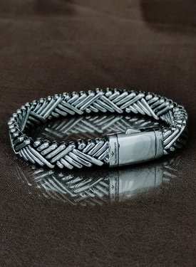 Bracelet Argent Tressé Grande Taille pour Hommes Aodh