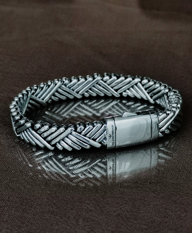 Silver Braided Men's Bracelet Aodh Large