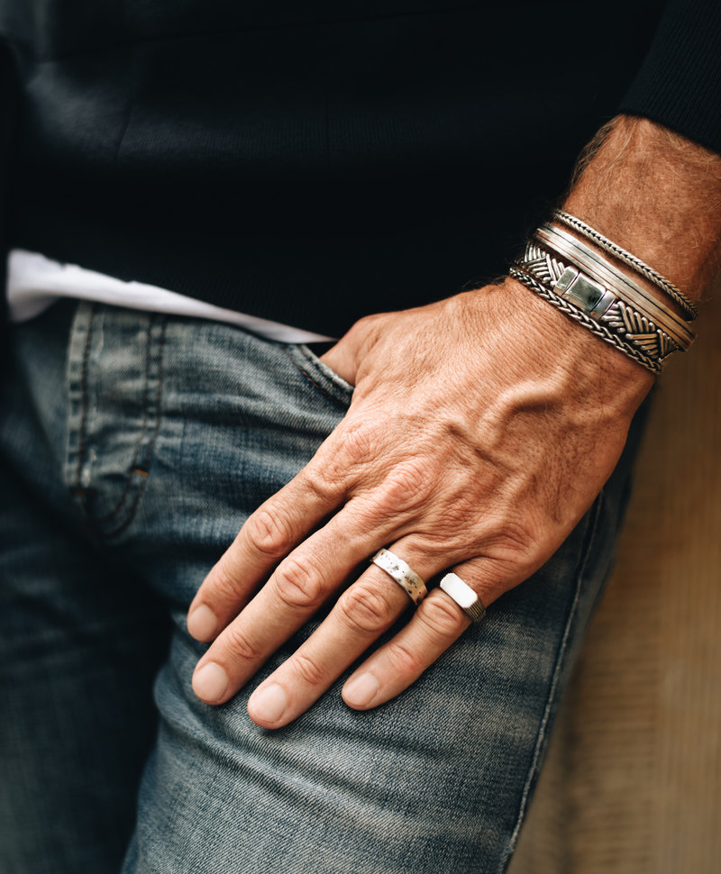 Bracelet Chaîne Argent Os de Dragon pour Hommes Anand