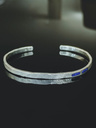 Zilveren Cuff Armband Met Blauwe Steen Heren Abel