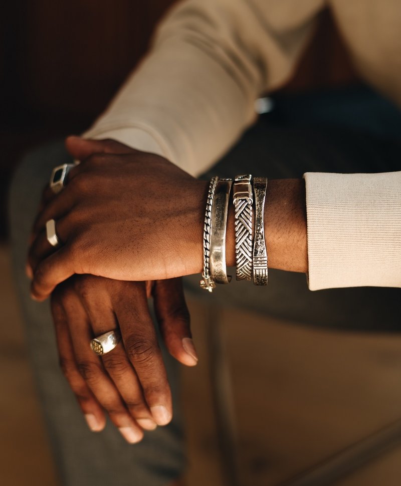 Silver Round Snake Chain Men's Bracelet Magnus