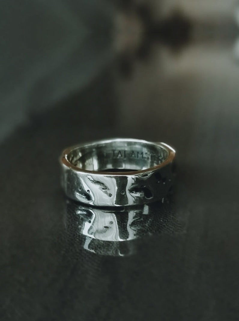 Silver Men's Ring With Morse Code Benedikt