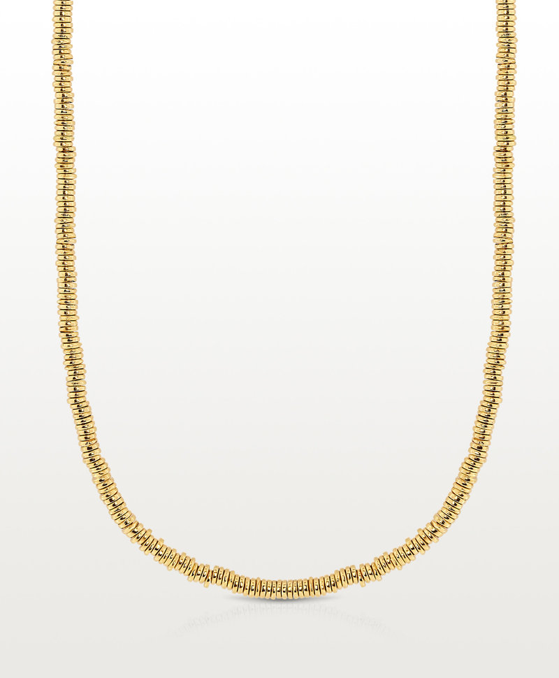 Disc Bead Necklace Yume, Gold Plated