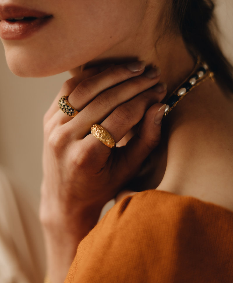 Lapis Lazuli & Pearl Necklace Aiko, Gold Plated