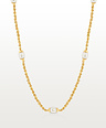 Twisted Necklace With Pearls Chiyo, Gold Plated