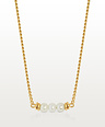 Three Pearl Necklace Sachie, Gold Plated