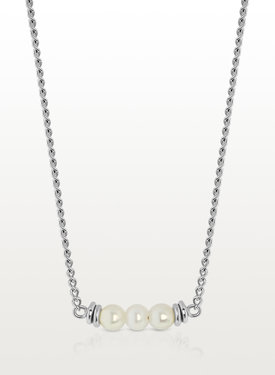 Three Pearl Necklace Sachie, Silver