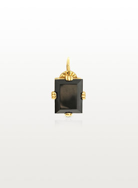 Gold Plated Rechthoekige Onyx Hanger Nyoko