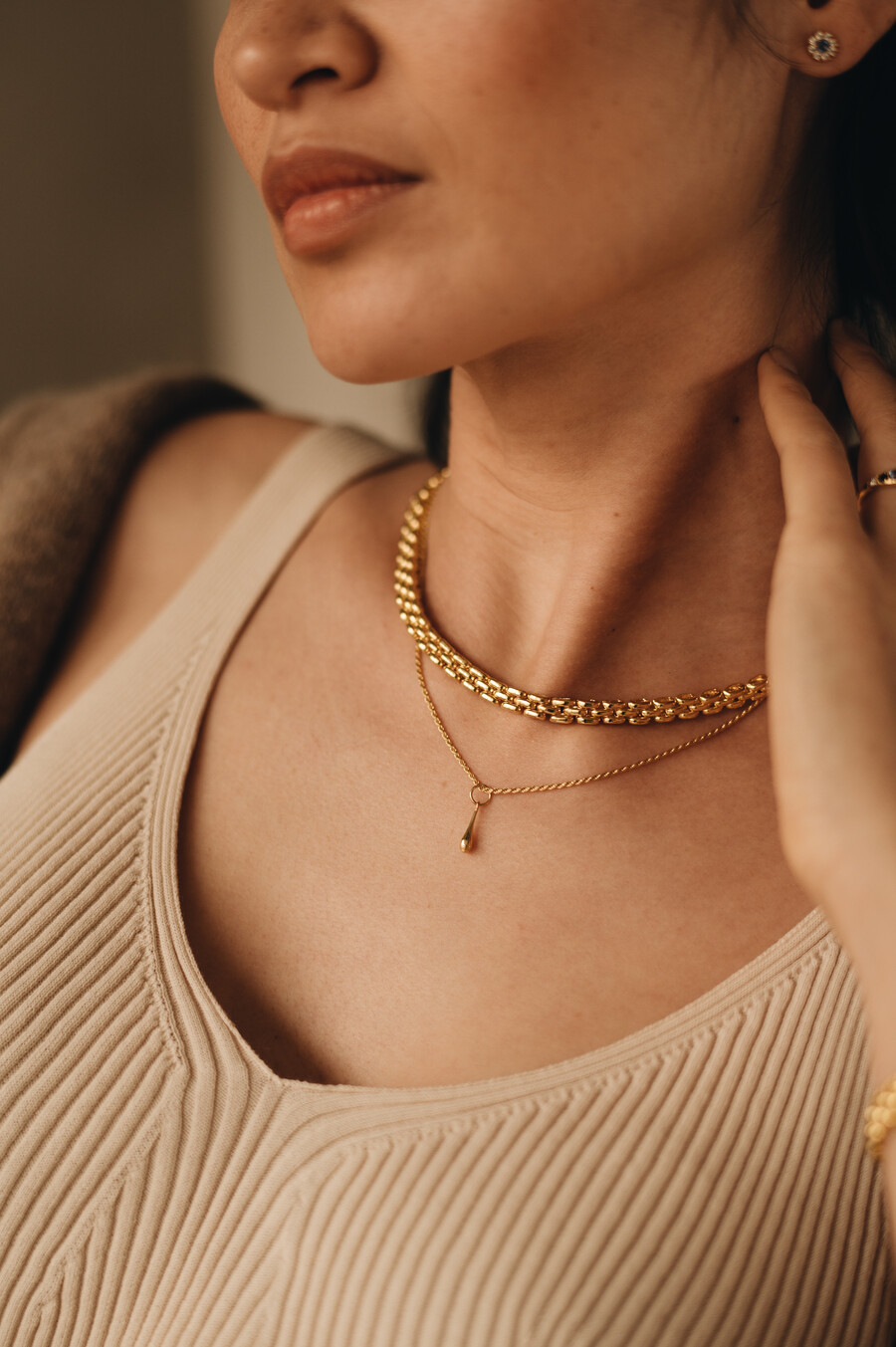 Drop Pendant Amaya, Gold Plated Taj Amsterdam