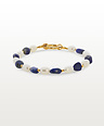 Lapis Lazuli & Pearl Bracelet Aiko, Gold Plated