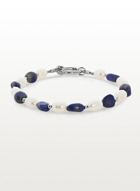 Zilveren Lapis Lazuli & Parel Armband Aiko