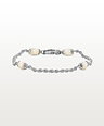 Twisted Bracelet With Pearls Chiyo, Silver