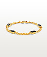 Rectangular Onyx Bracelet Chiasa, Gold Plated