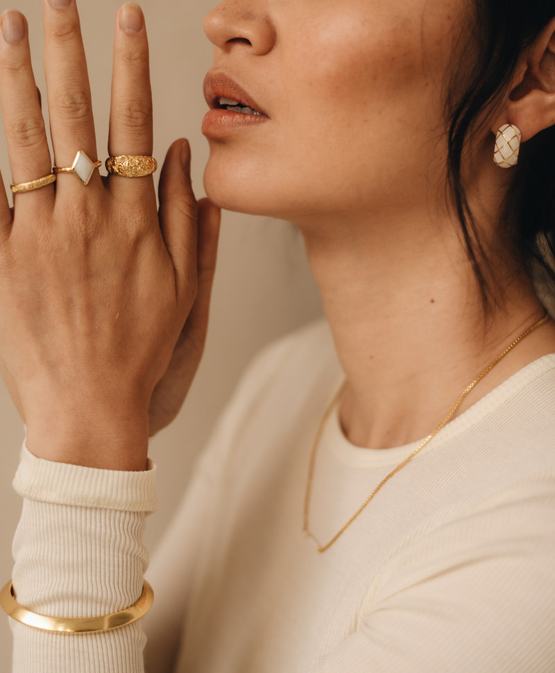 Gold Plated Blossom Dome Ring Sakura