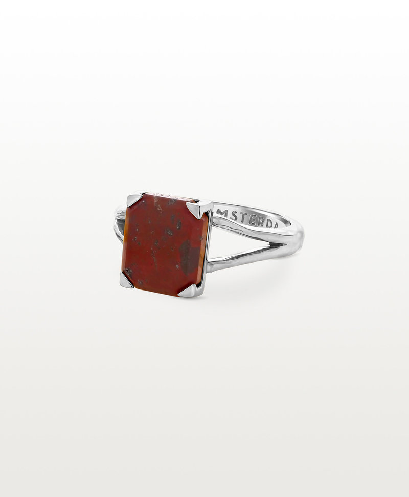 Red Jasper Ring Meiyo, Silver