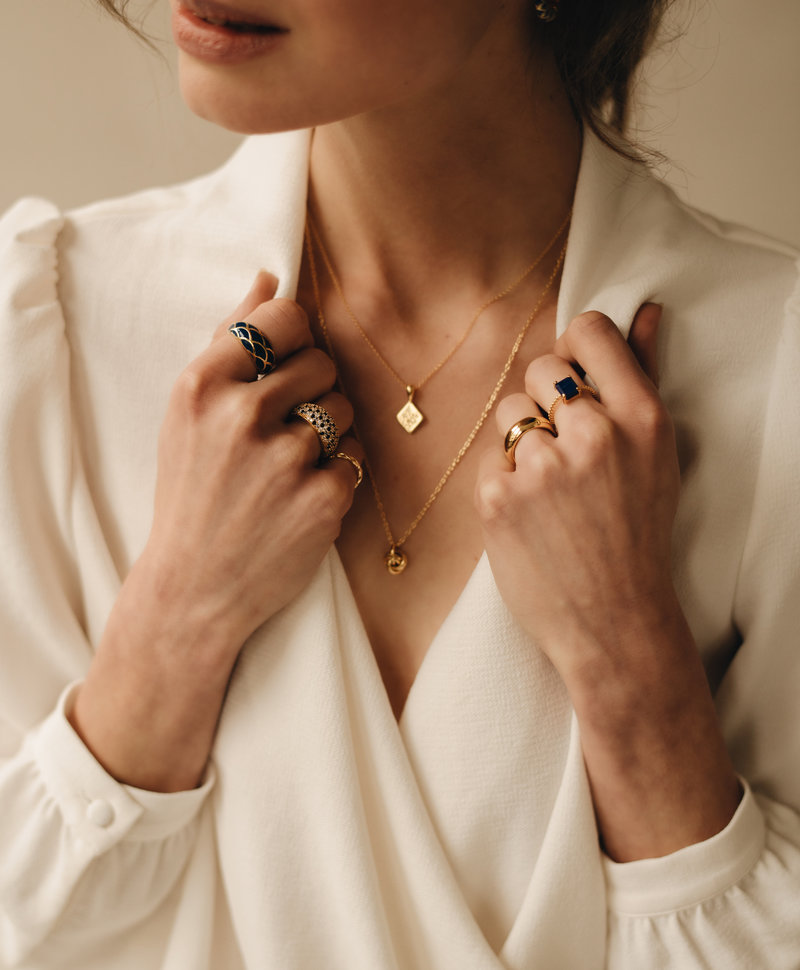 Twisted Lapis Lazuli Ring Rumi, Gold Plated