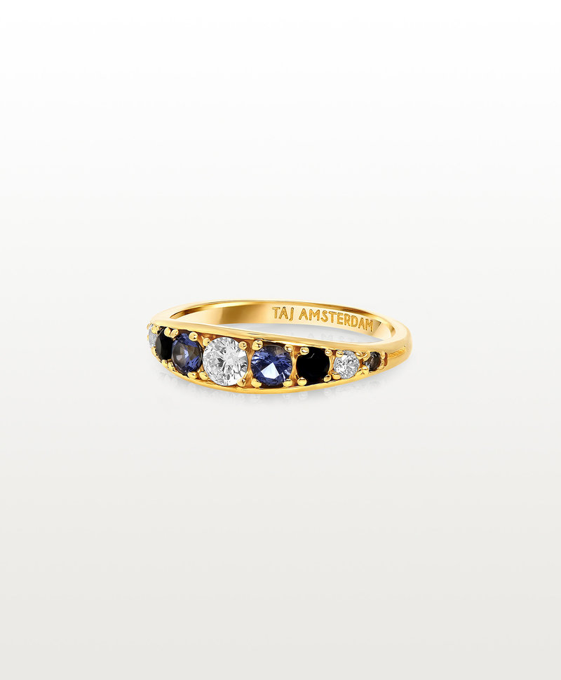 Elegant Sparkle Ring Aki, Gold Plated