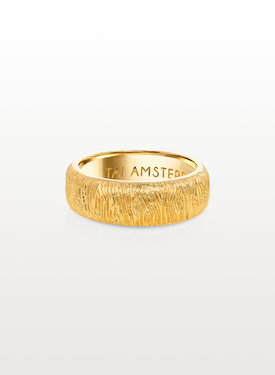 Gold Plated Getextureerde Stack Ring Kichi (Breed)