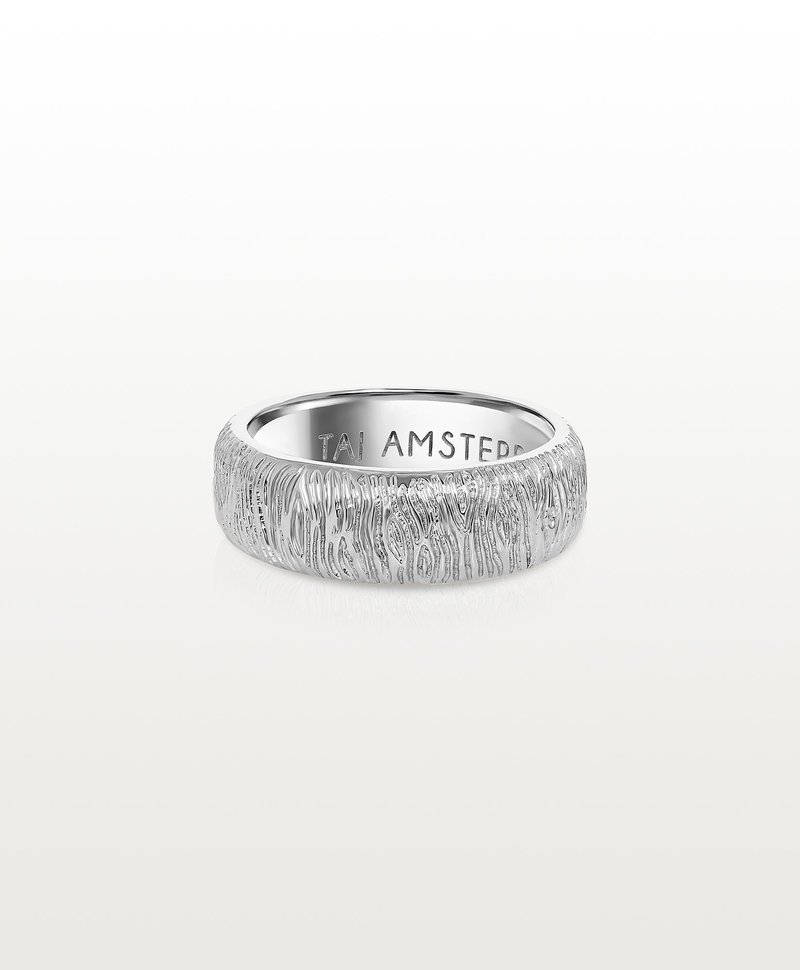 Textured Stack Ring Kichi (Large), Silver
