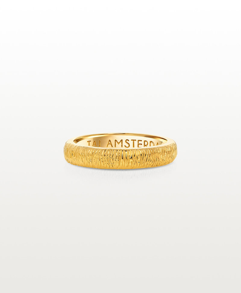 Textured Stack Ring Kichi (Slim), Gold Plated