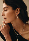 Einzelner Silberner Perlen-Ohrring Charme Shinju