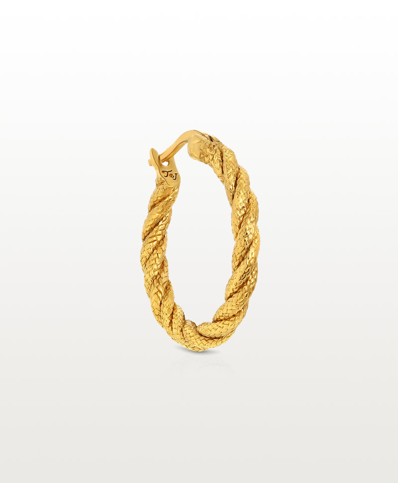 Single Large Twisted Hoop Earring Kiyomi, Gold Plated