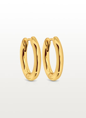 Oval Hoop Earring Set Chika, Gold Plated