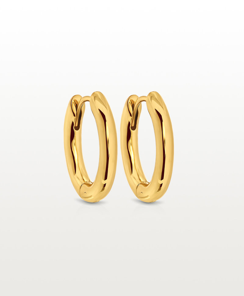 Oval Hoop Earring Set Chika, Gold Plated