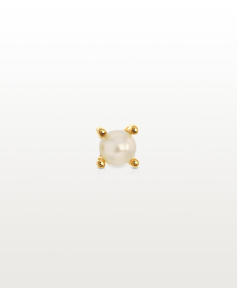 Einzelner, vergoldeter kleiner Perlen-Ohrstecker Mana