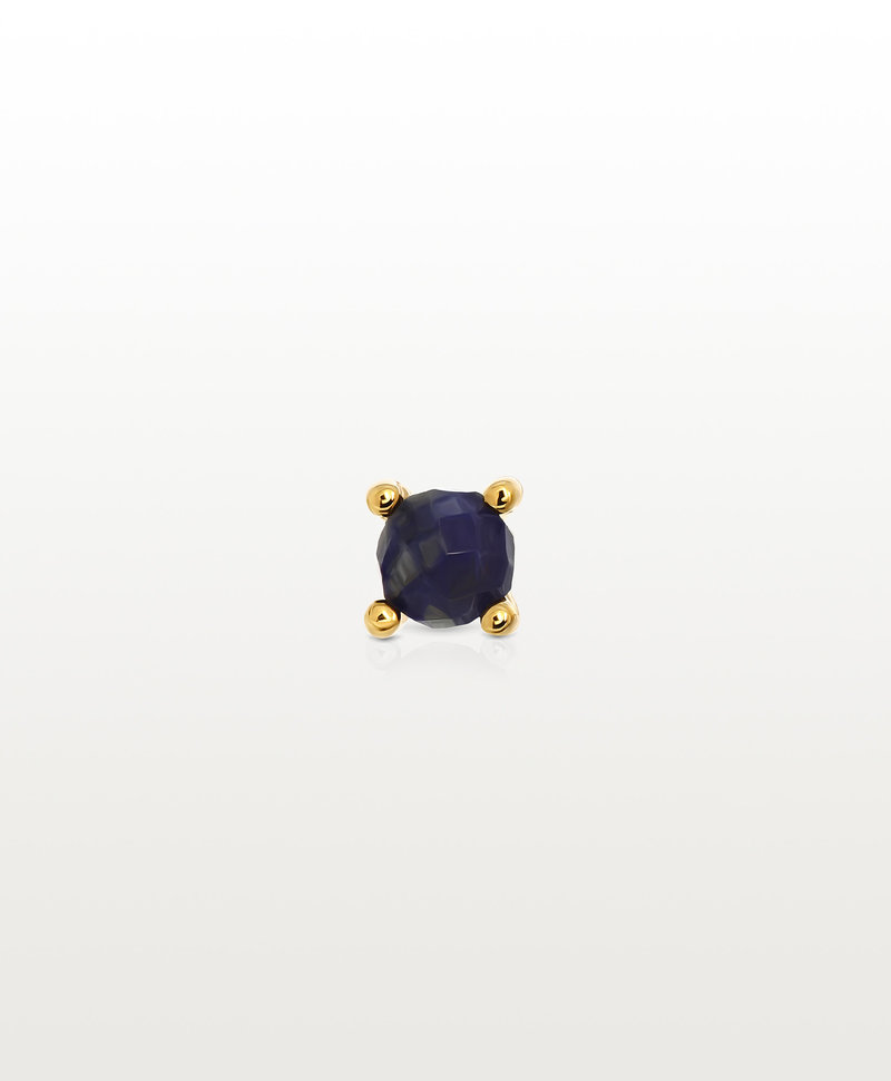 Single Small Lapis Lazuli Ear Stud Mana, Gold Plated