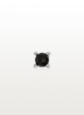 Enkele Zilveren Kleine Onyx Ear Stud Mana