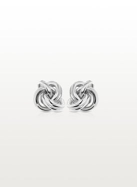 Silbernes Infinite Knot Ohrstecker-Set Mei