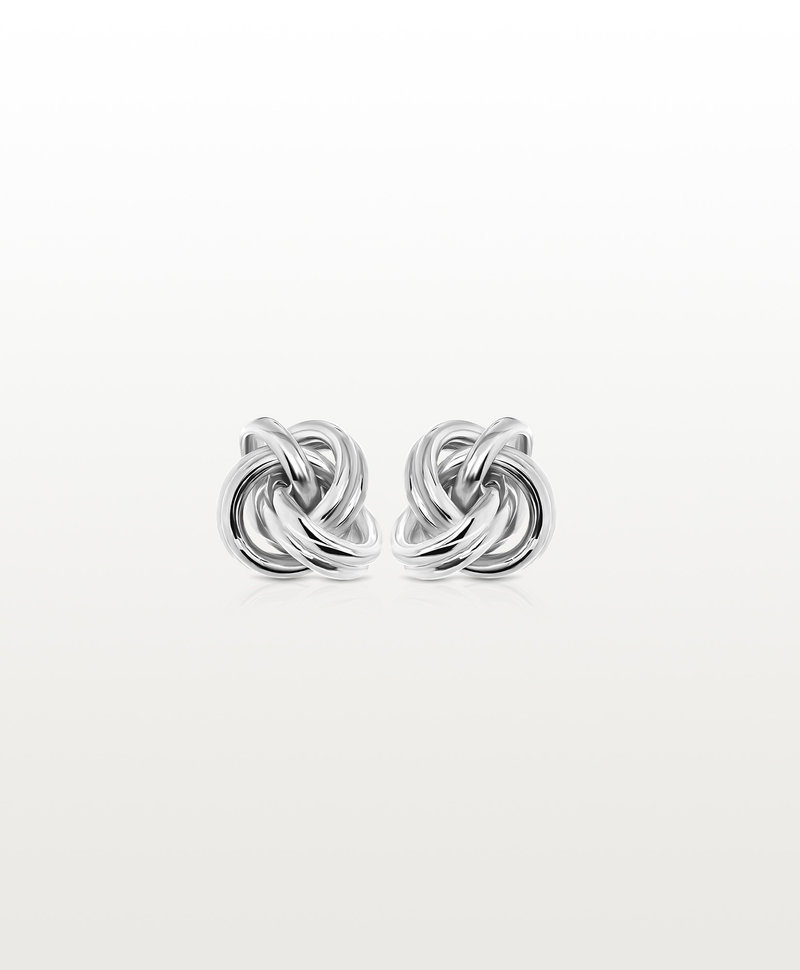 Silbernes Infinite Knot Ohrstecker-Set Mei