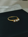 Three Pearl Ring Koi, Gold Plated