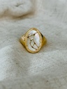 Mother Of Pearl Ring Miyuna, Gold Plated